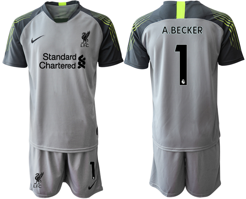 Men 2020-2021 club Liverpool goalkeeper grey #1 Soccer Jerseys1->liverpool jersey->Soccer Club Jersey